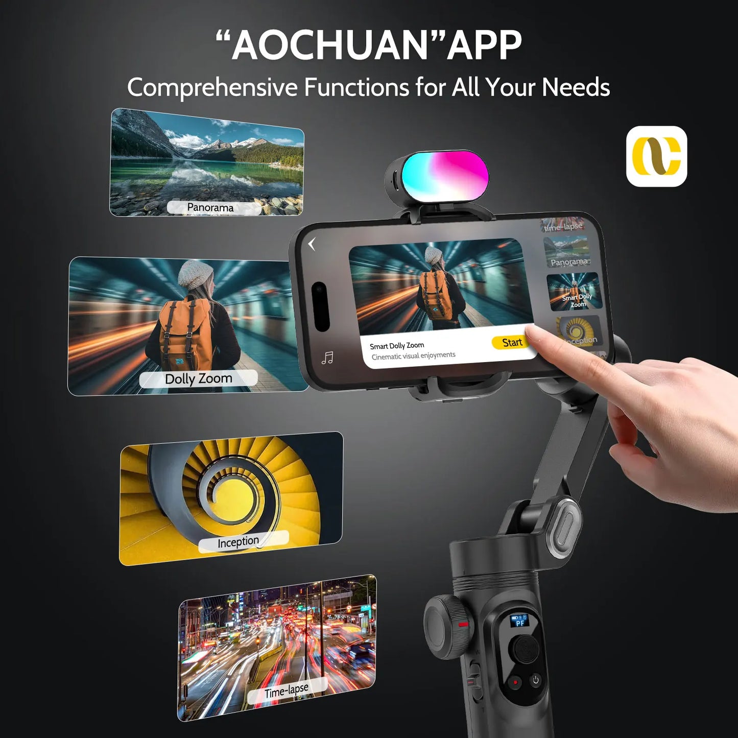 AOCHUAN Smart Xpro Smartphone Gimbal Stabilizer Professional 3-axis stabilizer For iphone and Android Smartphone handheld gimbal