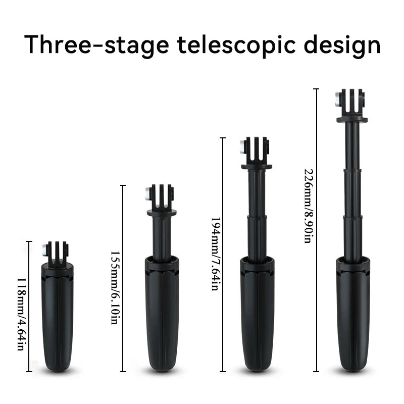 Mini Extendable Tripod Foldable Tripod Portable Monopod for Go Pro Hero 13 12 11 Black Session Osmo Action Camera Vlog Accessory