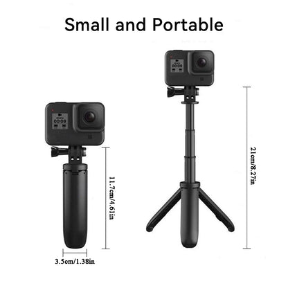 Mini Extendable Tripod Foldable Tripod Portable Monopod for Go Pro Hero 13 12 11 Black Session Osmo Action Camera Vlog Accessory